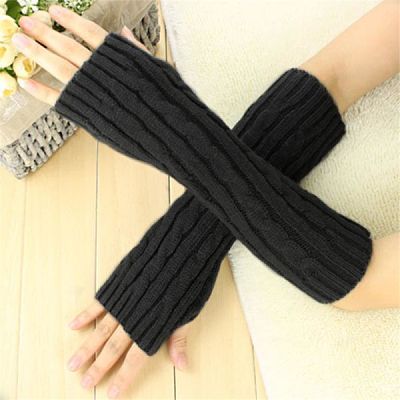 Women's Long Knitted Fingerless Gloves