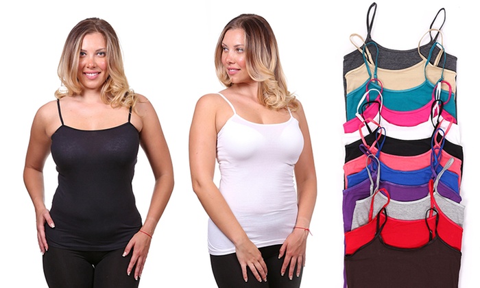12-Pack of Women's Plus-Size Scoop-Neck Cami Tanks