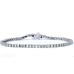 SK Jewel,Inc 2.00ctw Natural Diamond Tennis Bracelet in 14k White Gol