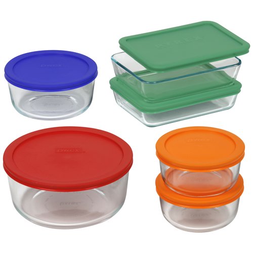 Pyrex Simply Store 10-Piece Glass Food Storage Set .