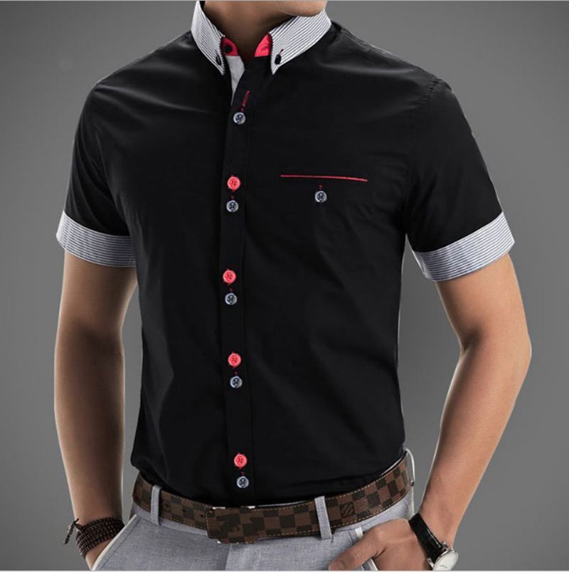 Fashion Mens Slim Fit Short Sleeve Casual Shirt T-Shirts Tee Tops