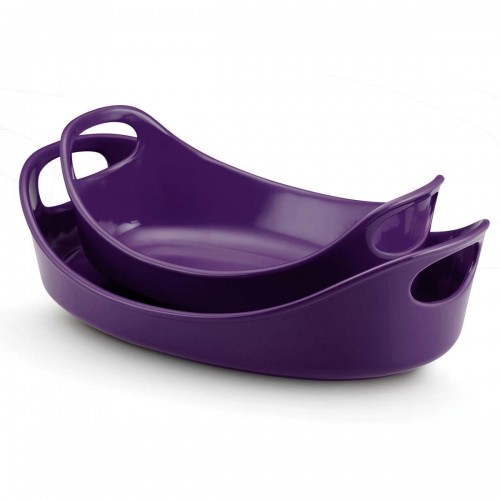 Rachael Ray Bubble and Brown Stoneware Baking Dish Set.