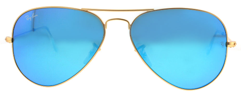 Ray Ban RB 3025 112/17 Blue Flash Lens Gold Frame Unisex 58mm Aviator Sunglasses