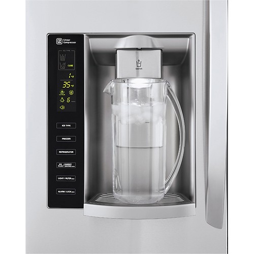 LG - 24.7 Cu. Ft. French Door Refrigerator with Thru-the-Door Ice and Water - Stainless-Steel.