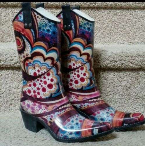 Yippy Cowboy Rubber Rain Boot