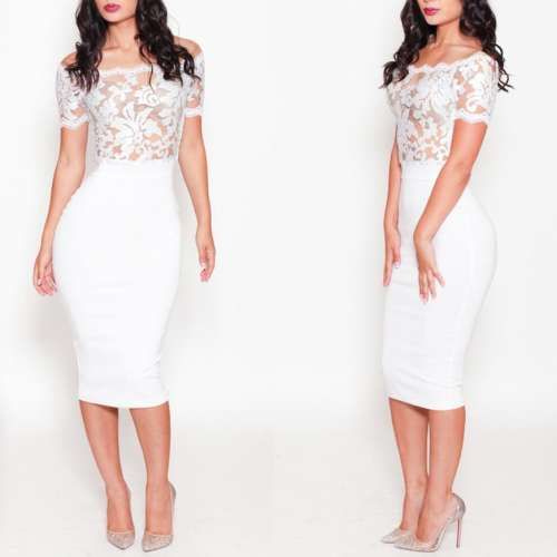 Women's White Lace Dresses. Multiple Styles Available.