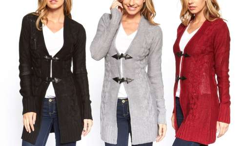 Women's Plus Size Toggle Cardigans.