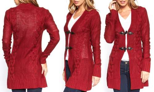 Women's Plus Size Toggle Cardigans.