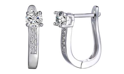 3.00 CTTW Hoop Earrings with Swarovski Elements Crystals