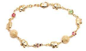 18k Gold Plated Elephant Anklet With Swarovski Elements