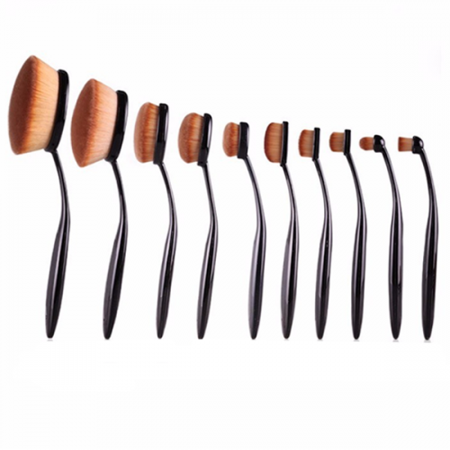 Oval Makeup Brush Set (10-Piece)