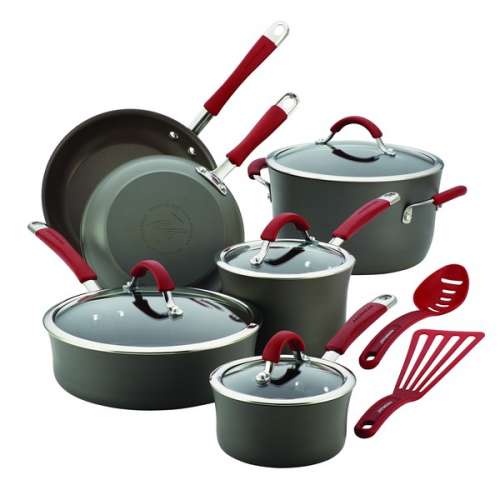 Rachael Ray Cucina Hard Enamel Nonstick Cookware Set (12-Piece)