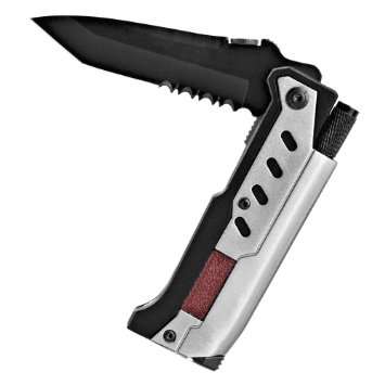 Outdoor Nation 3-in-1 Survival Pocket Folding Knife with LED Light and Fire Starter