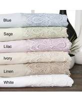 Luxury 600-Thread-Count Cotton-Rich Lace Embellished Sheet Set