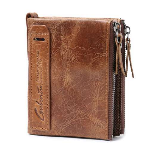 High Capacity Men Genuine Leather Cowhide Wallet Bifold Coin Purse Card Holder Best Deals in USA