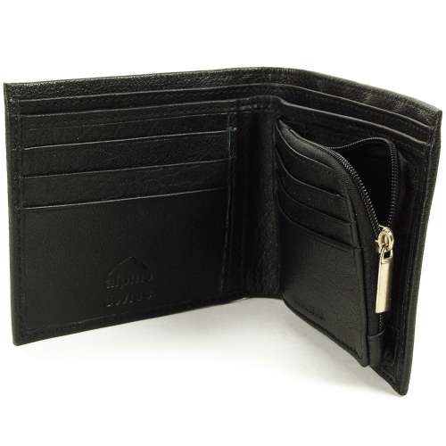 Alpine Swiss Mens Leather Wallet Zipper Coin Pocket 2 Billfold Multi Card Bifold Best Deals in USA