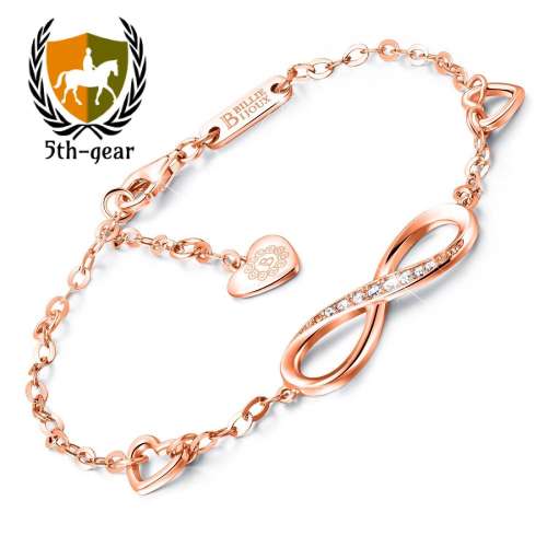 Billie Bijoux 925 Sterling Silver Infin/ity Bracelet Womens Rose Gold Best Deals & Coupons in America