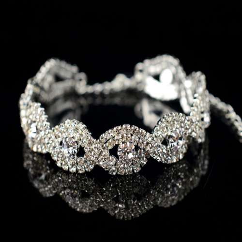 Elegant Women Crystal Rhinestone Infinity Bangle Bracelet Deluxe Jewelry Gift Best Deals In USA