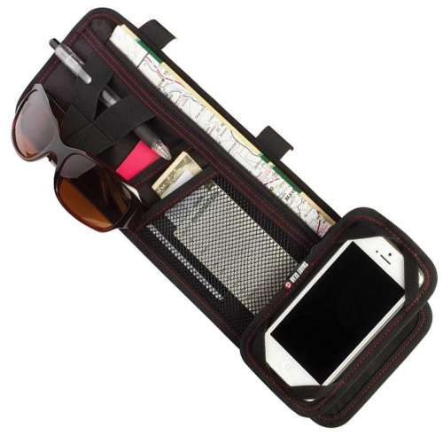 Soundlogic XT Black Auto Sun Visor Organizer - Storage for Phone Sunglasses Maps Best Deals In USA