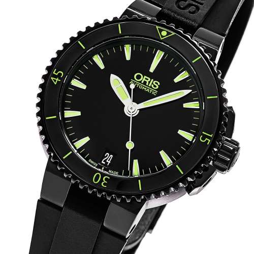 Oris Women's Aquis Black Rubber Strap Swiss Automatic Date Watch 73376524722RS Best Deals & Coupons in America