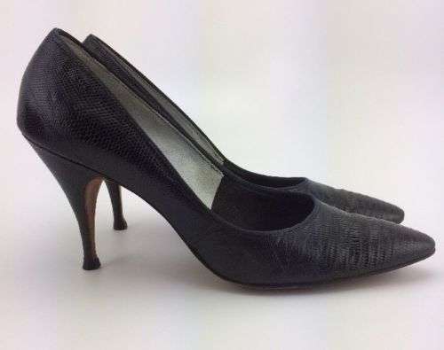 Luxury Lizard Heels Sz 7 Narrow With Black Lizard Handbag Classic Luxury