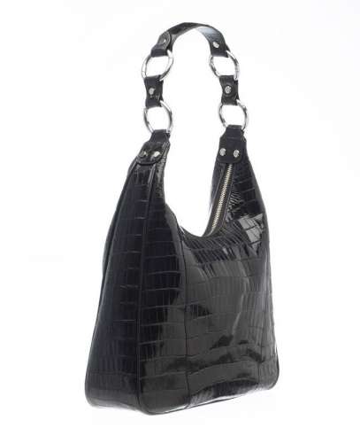 Ferrini Ladie's AB5191 Alligator Link Purse Hand Bag Pocket Book Black Luxury