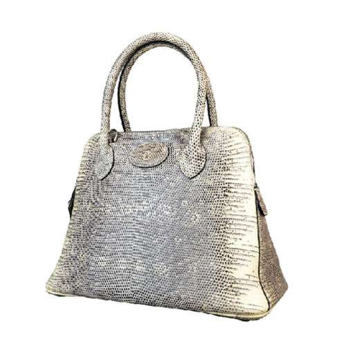New Luxury Genuine Exotic Leather Lizard Skin Ladies Tote Shoulder Bag Handmade