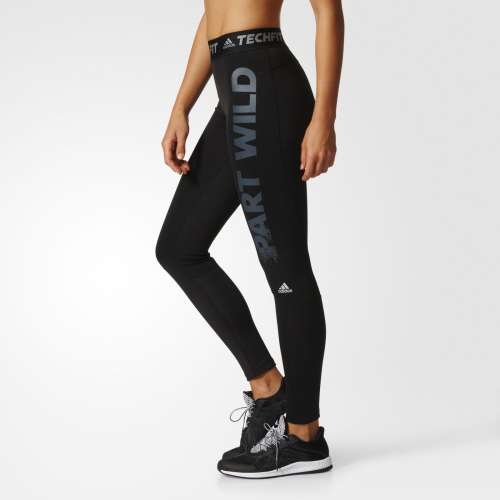 adidas Techfit Part Wild Long Tights Women's Black 2017 Black Friday Deals