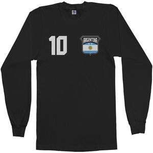 Threadrock Men's Team Argentina Soccer Long Sleeve T-shirt football Black Friday Deals.